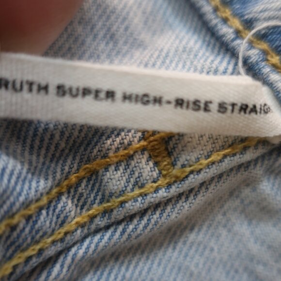 Women Rag & Bone New Girl Ruth Light Blue Super High-Rise Straight Denim Jean 26 - Picture 8 of 10